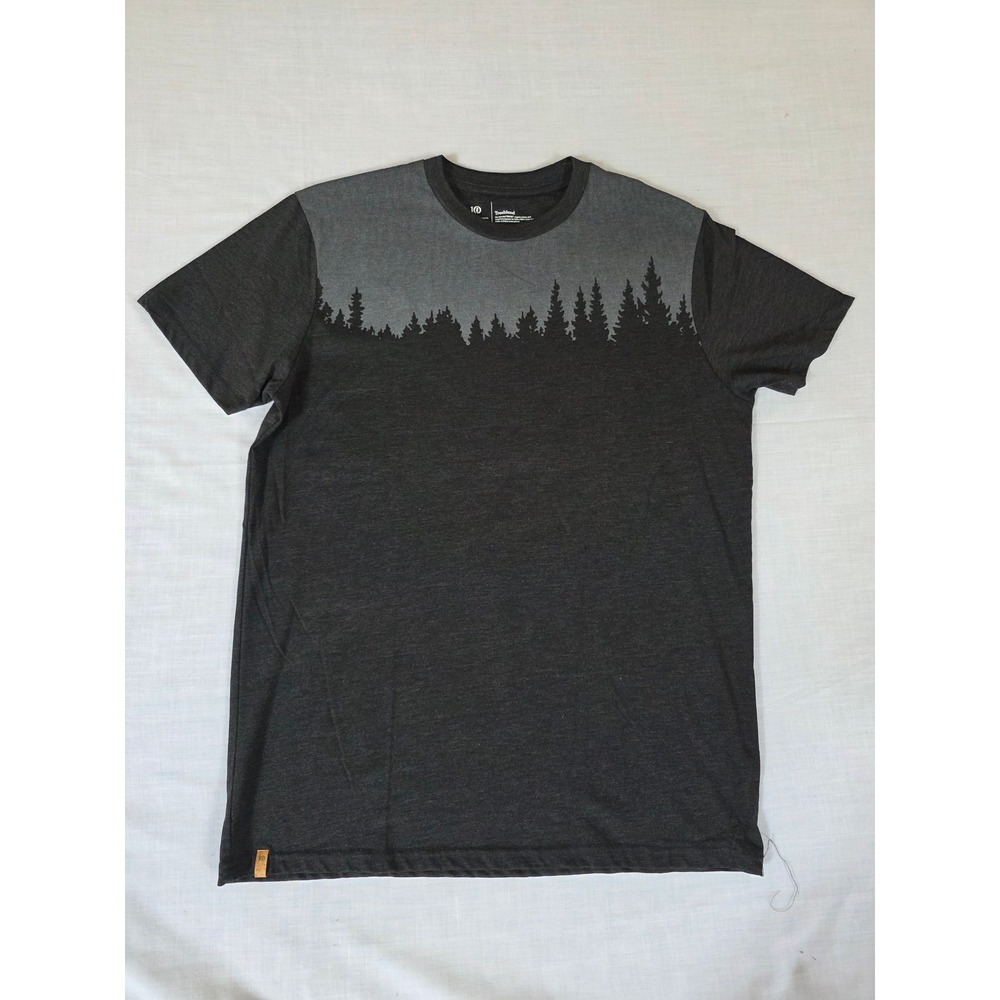 tentree T-Shirt Treeblend Forest Graphic Mens Large Charcoal Grey Gorpcore Tee
